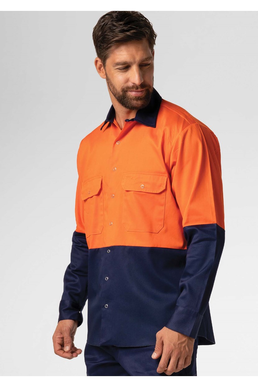 Hi Vis Day Domed Work Shirt - Cotton