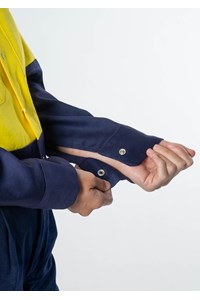 Hi Vis Day Domed Work Shirt - Cotton - yellow/navy