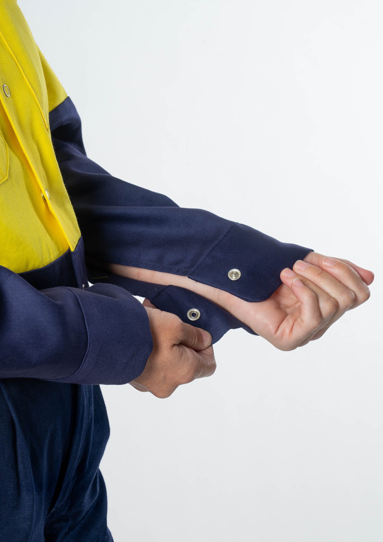 Hi Vis Day Domed Work Shirt - Cotton - yellow/navy