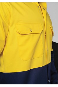 Hi Vis Day Domed Work Shirt - Cotton - yellow/navy