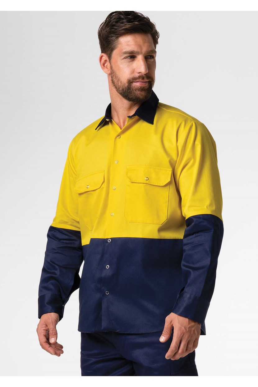 Hi Vis Day Domed Work Shirt - Cotton