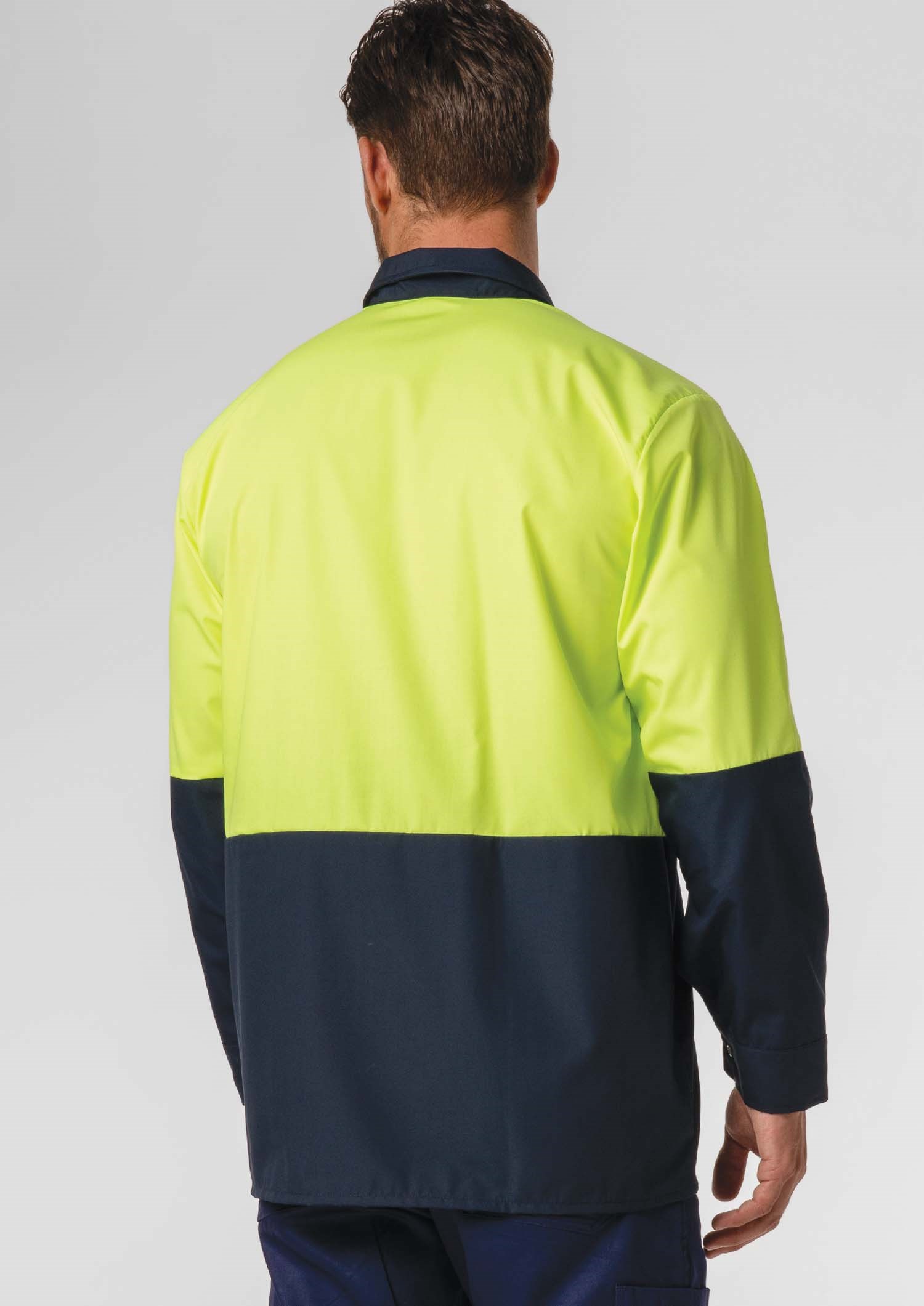 Hi Vis Day Domed Work Shirt - navy/yellow