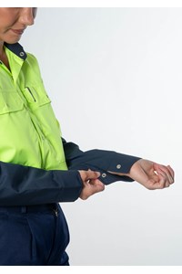 Hi Vis Day Domed Work Shirt - navy/yellow