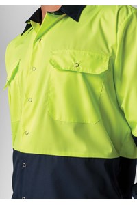 Hi Vis Day Domed Work Shirt - navy/yellow