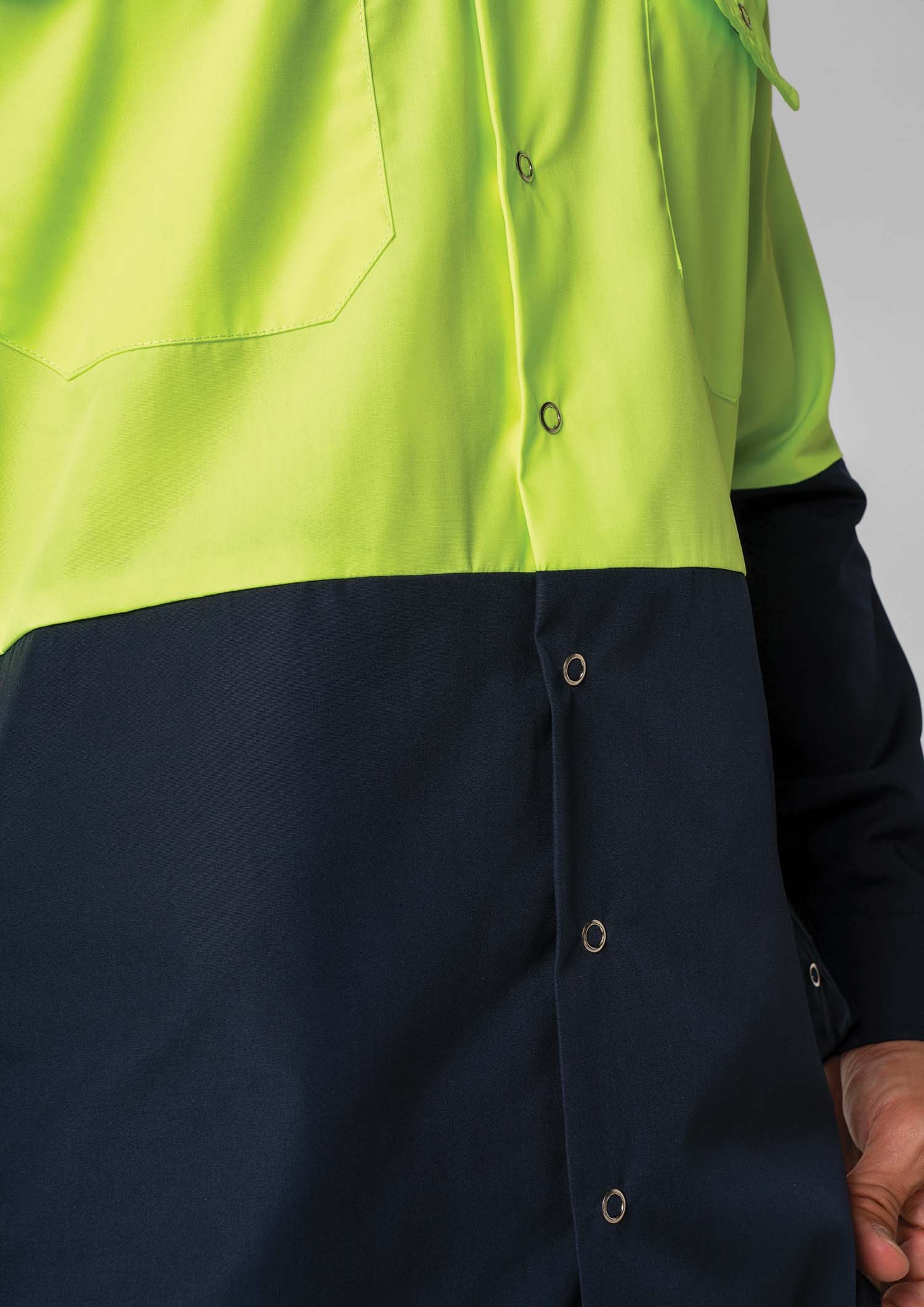 Hi Vis Day Domed Work Shirt - navy/yellow