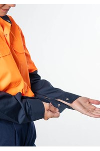 Hi Vis Day Domed Work Shirt - navy/orange