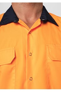 Hi Vis Day Domed Work Shirt - navy/orange
