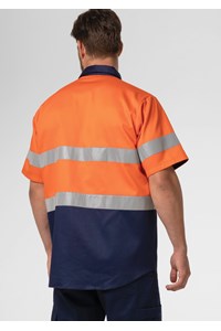 Hi Vis Short Sleeve Day/Night Compliant Shirt - orange/navy