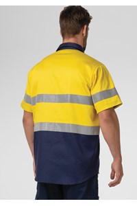 Hi Vis Short Sleeve Day/Night Compliant Shirt - yellow/navy