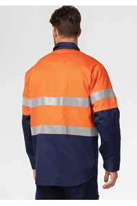 Hi Vis Long Sleeve Day/Night Compliant Shirt - orange/navy