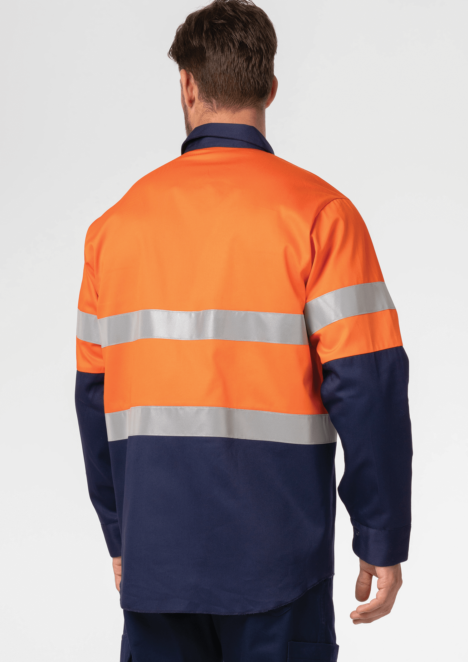 Hi Vis Long Sleeve Day/Night Compliant Shirt - orange/navy