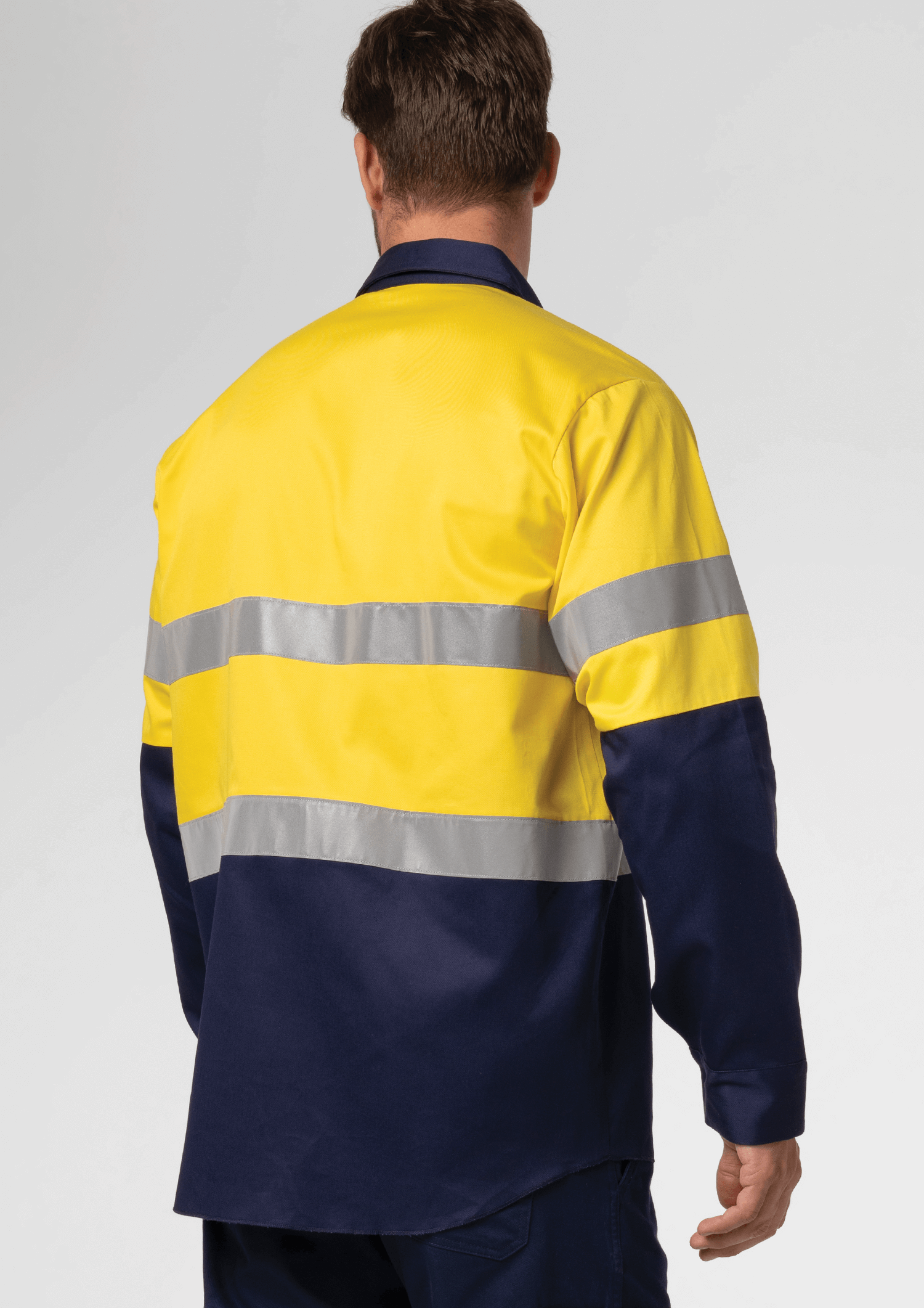 Hi Vis Long Sleeve Day/Night Compliant Shirt - yellow/navy