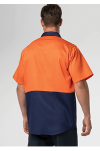 Hi Vis Day Domed Work Shirt - orange/navy