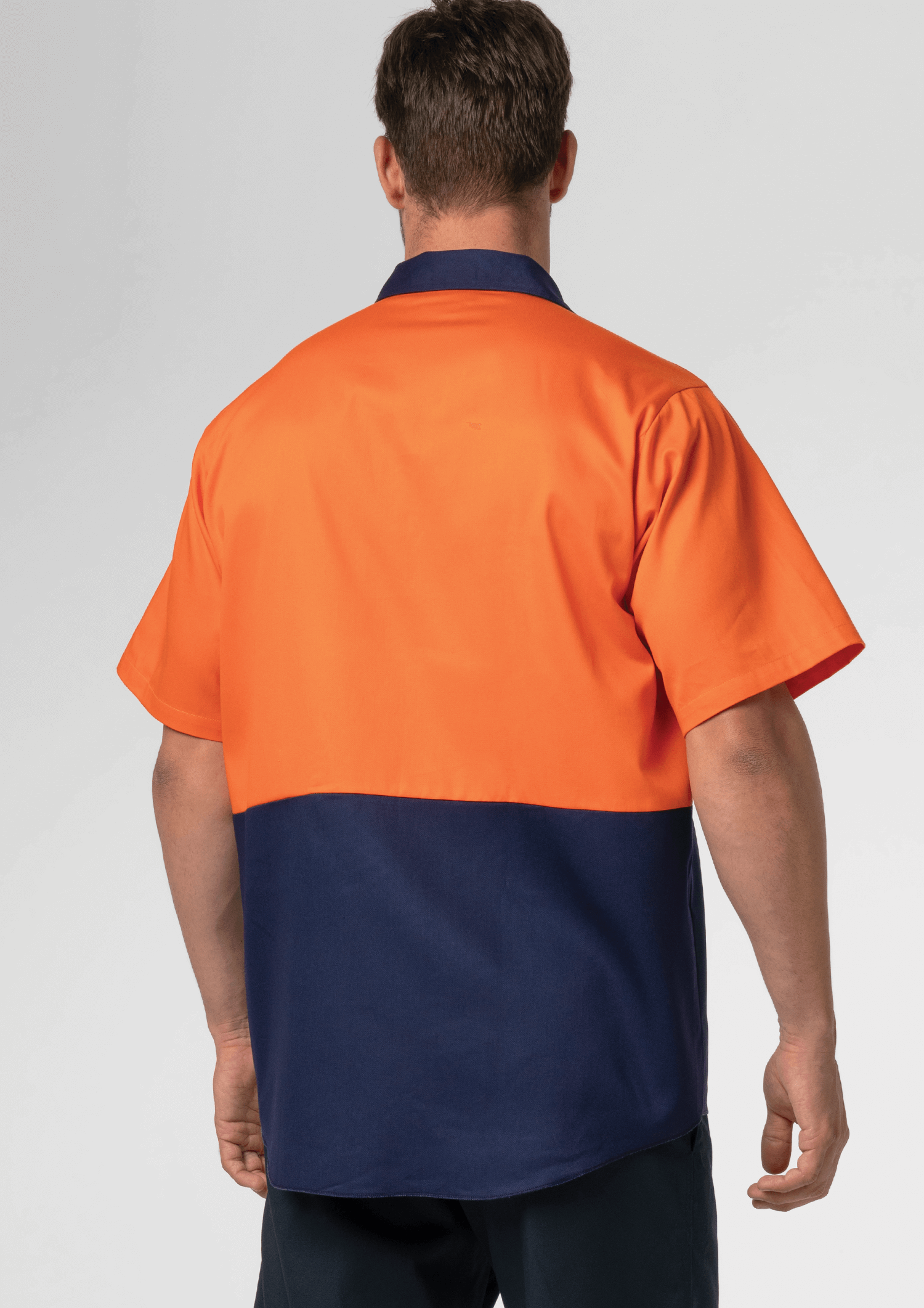 Hi Vis Day Domed Work Shirt - orange/navy