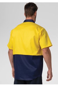 Hi Vis Day Domed Work Shirt - yellow/navy