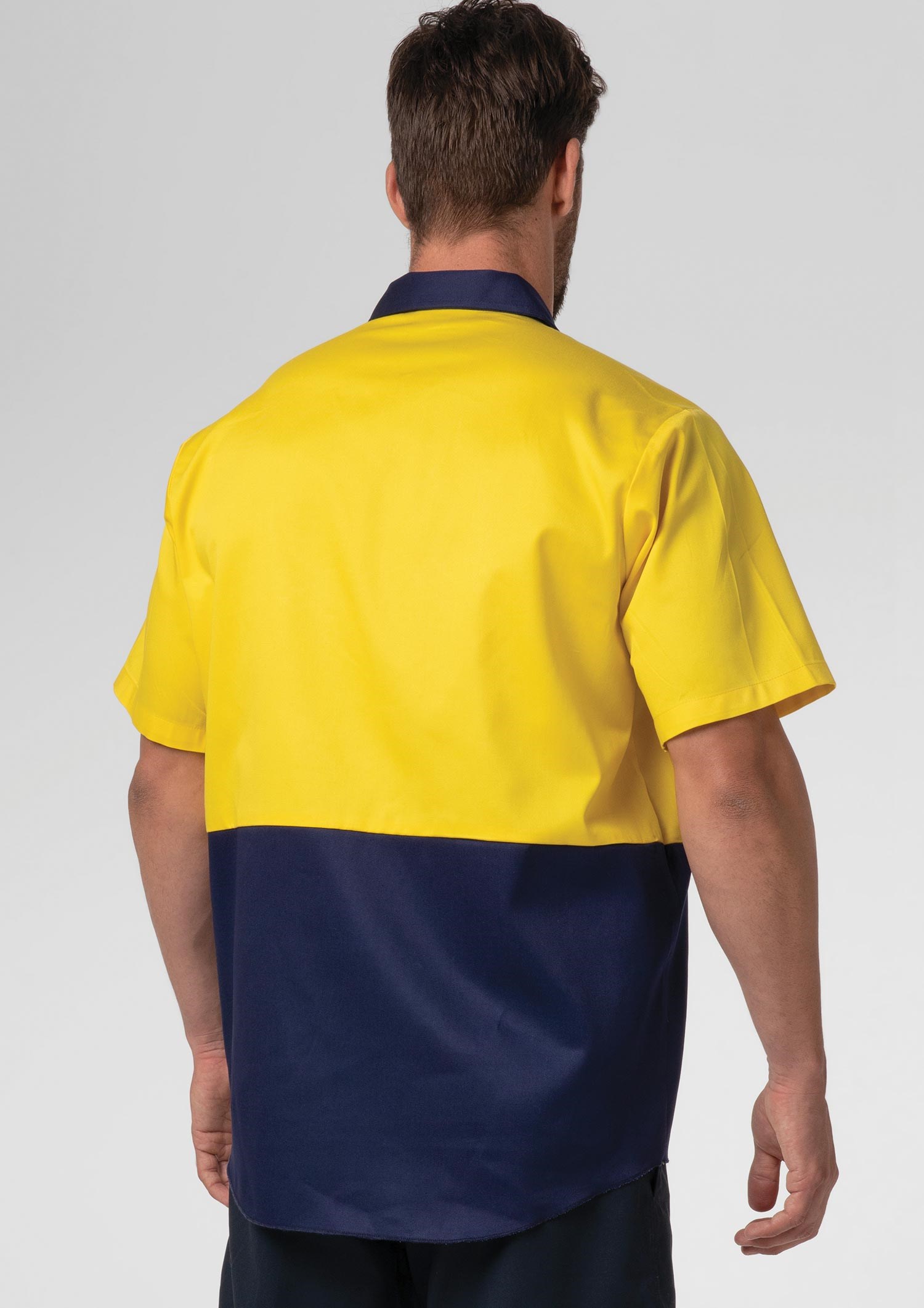 Hi Vis Day Domed Work Shirt - yellow/navy