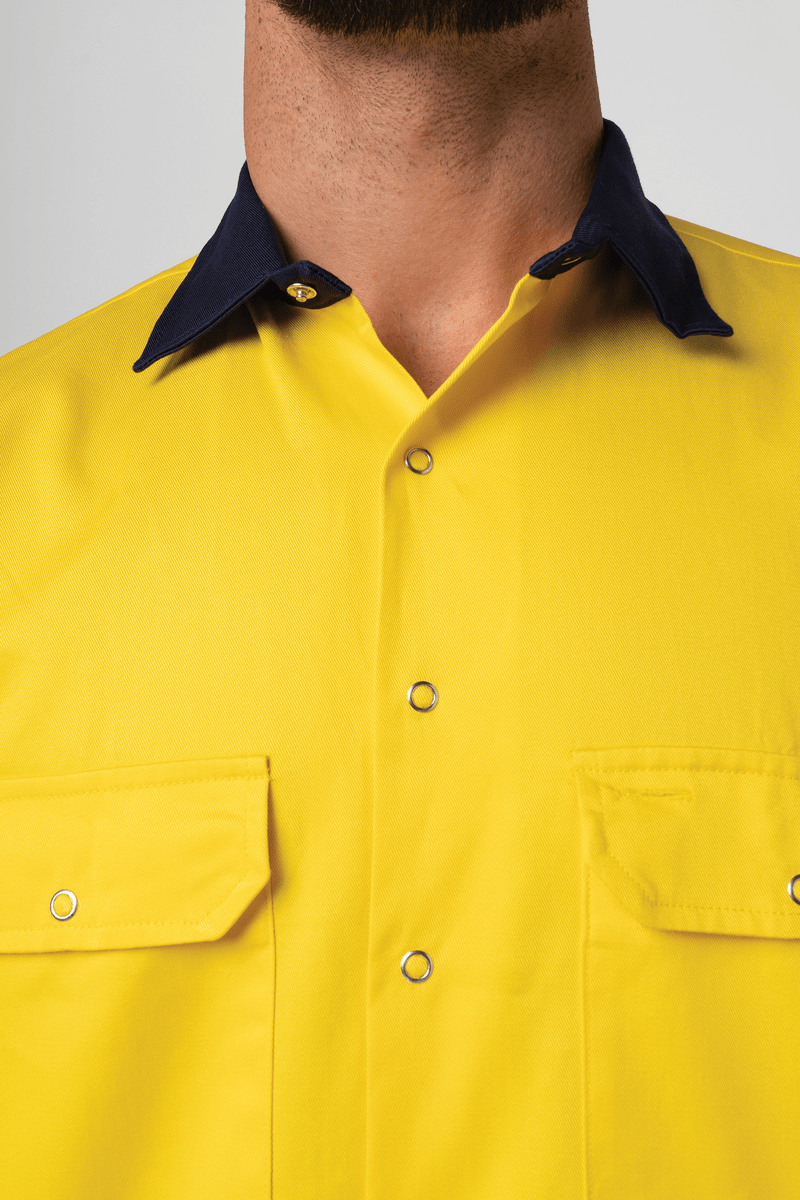 Hi Vis Day Domed Work Shirt - yellow/navy