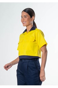 Hi Vis Day Domed Work Shirt - yellow/navy