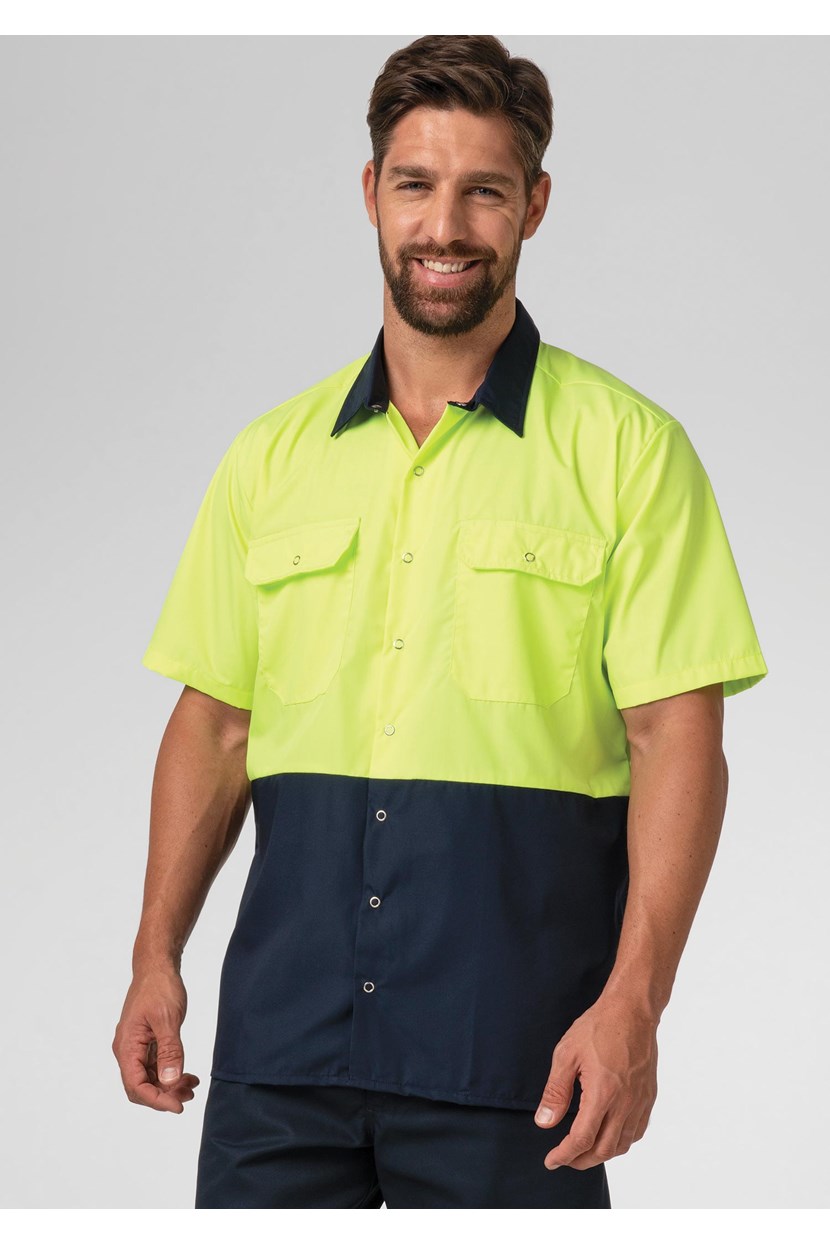 Hi Vis Day S/S Domed Work Shirt