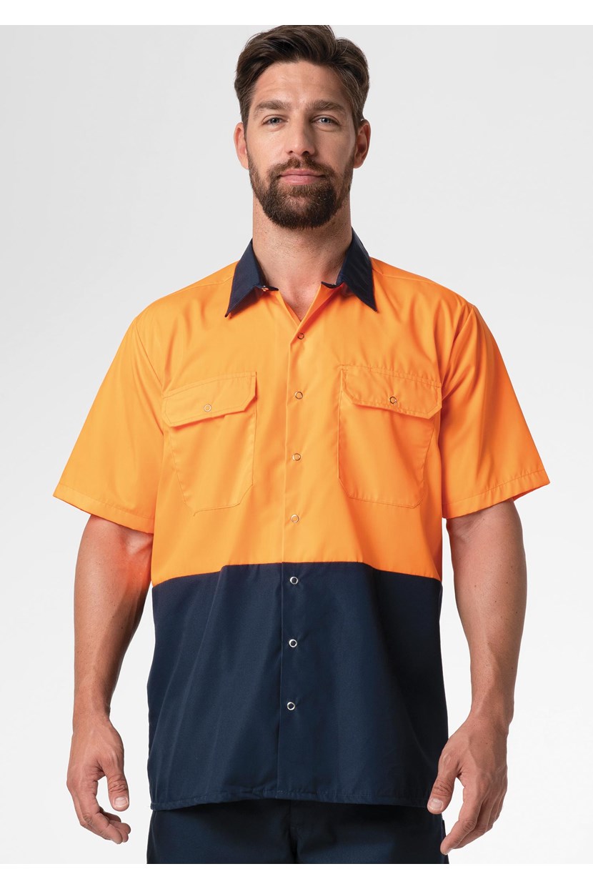 Hi Vis Day S/S Domed Work Shirt