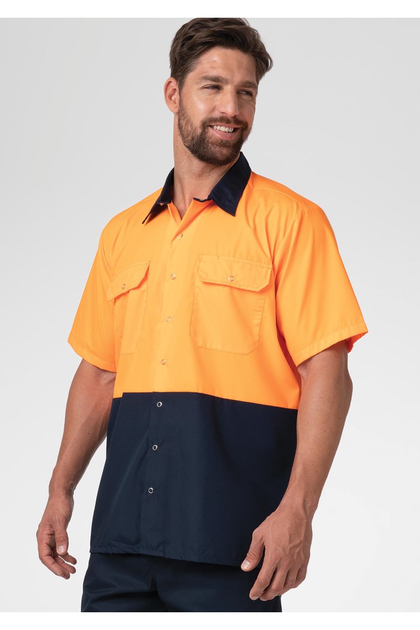 Hi Vis Day S/S Domed Work Shirt