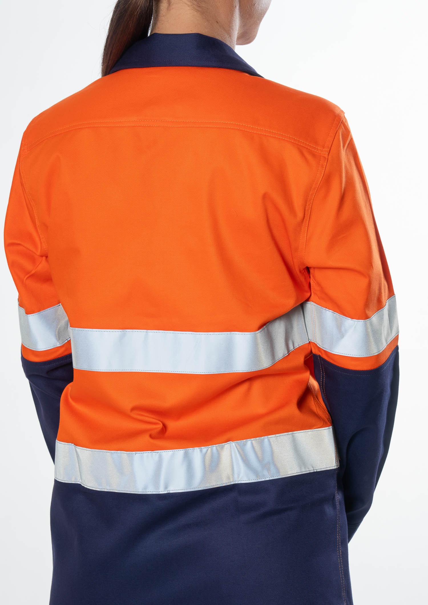 Hi Vis Day/Night Women's Domed Work Shirt - orange/navy
