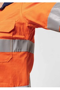 Hi Vis Day/Night Women's Domed Work Shirt - orange/navy