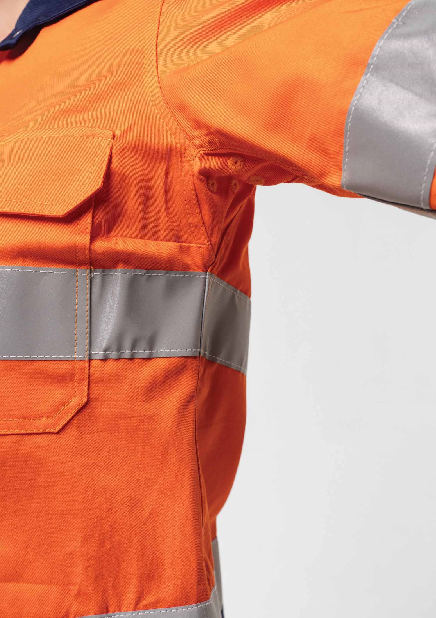 Hi Vis Day/Night Women's Domed Work Shirt - orange/navy