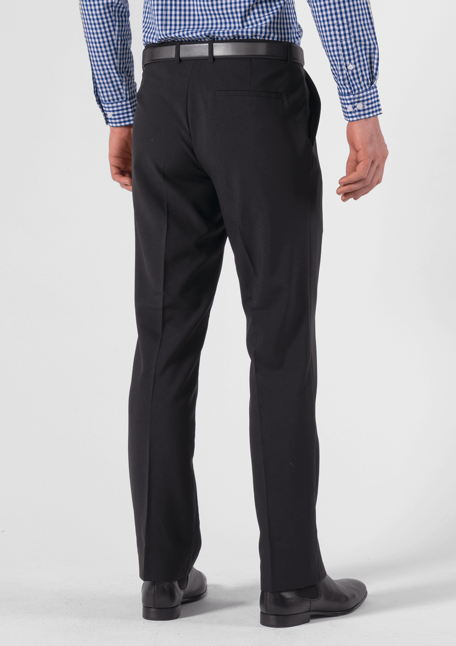 Soft Suiting Men's Flat Front Pant - black