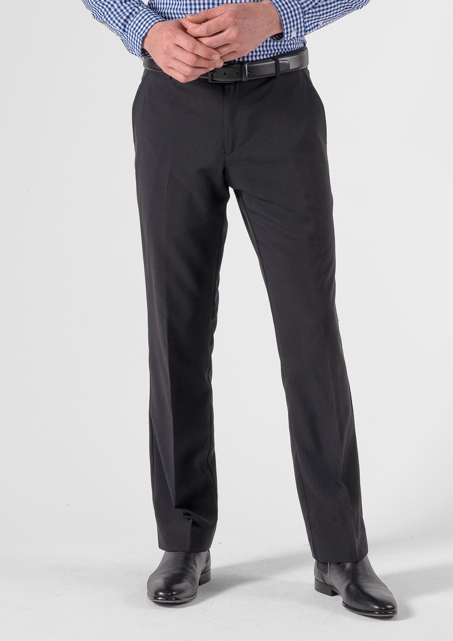 Soft Suiting Men's Flat Front Pant - black
