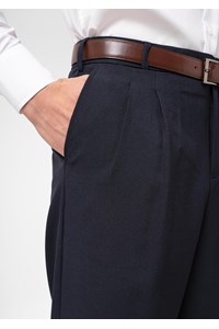 Soft Suiting Men's Twin Pleat Pant - navy