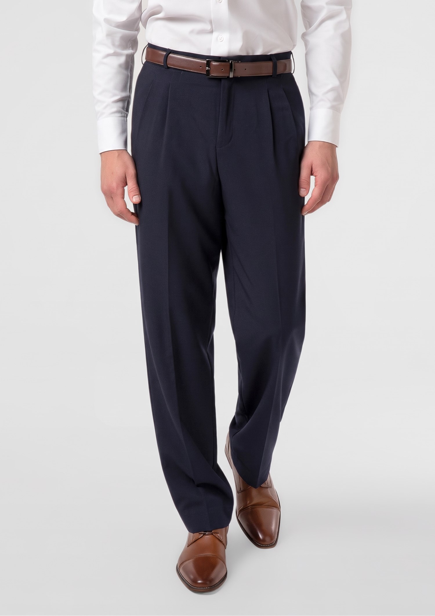 Soft Suiting Men's Twin Pleat Pant - navy