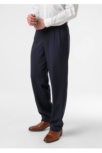 Soft Suiting Men's Twin Pleat Pant - navy