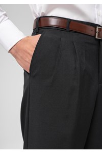 Soft Suiting Men's Twin Pleat Pant - black