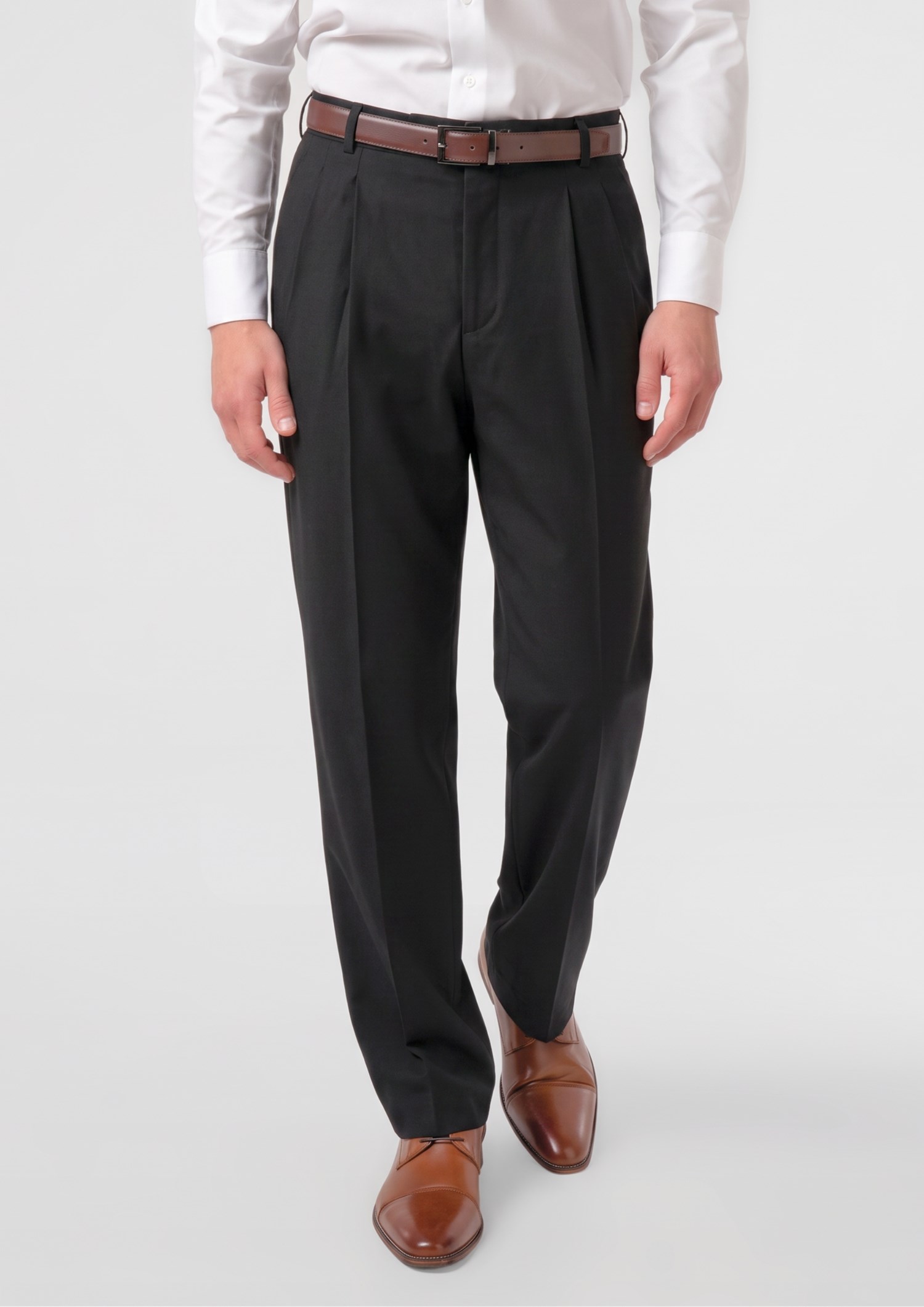 Soft Suiting Men's Twin Pleat Pant - black