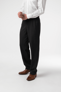 Soft Suiting Men's Twin Pleat Pant - black