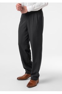 Soft Suiting Men's Twin Pleat Pant - black