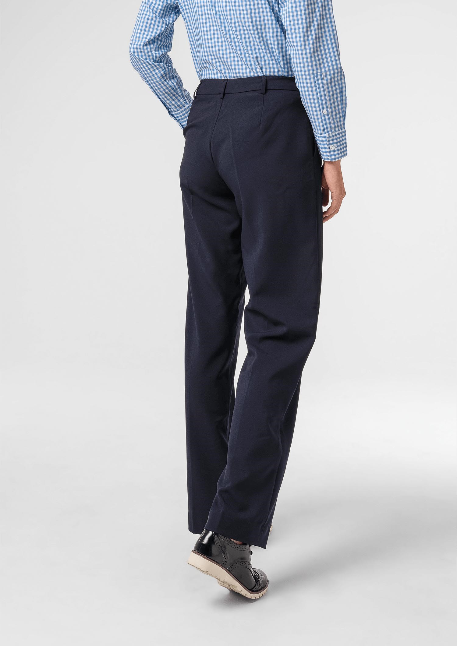 Soft Suiting Women's Flat Front Pant - navy