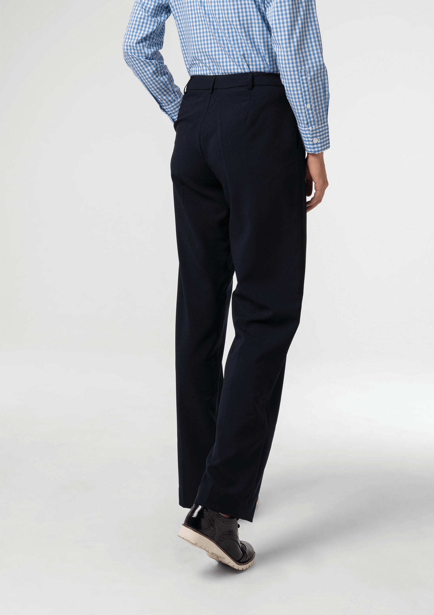 Soft Suiting Women's Flat Front Pant - navy