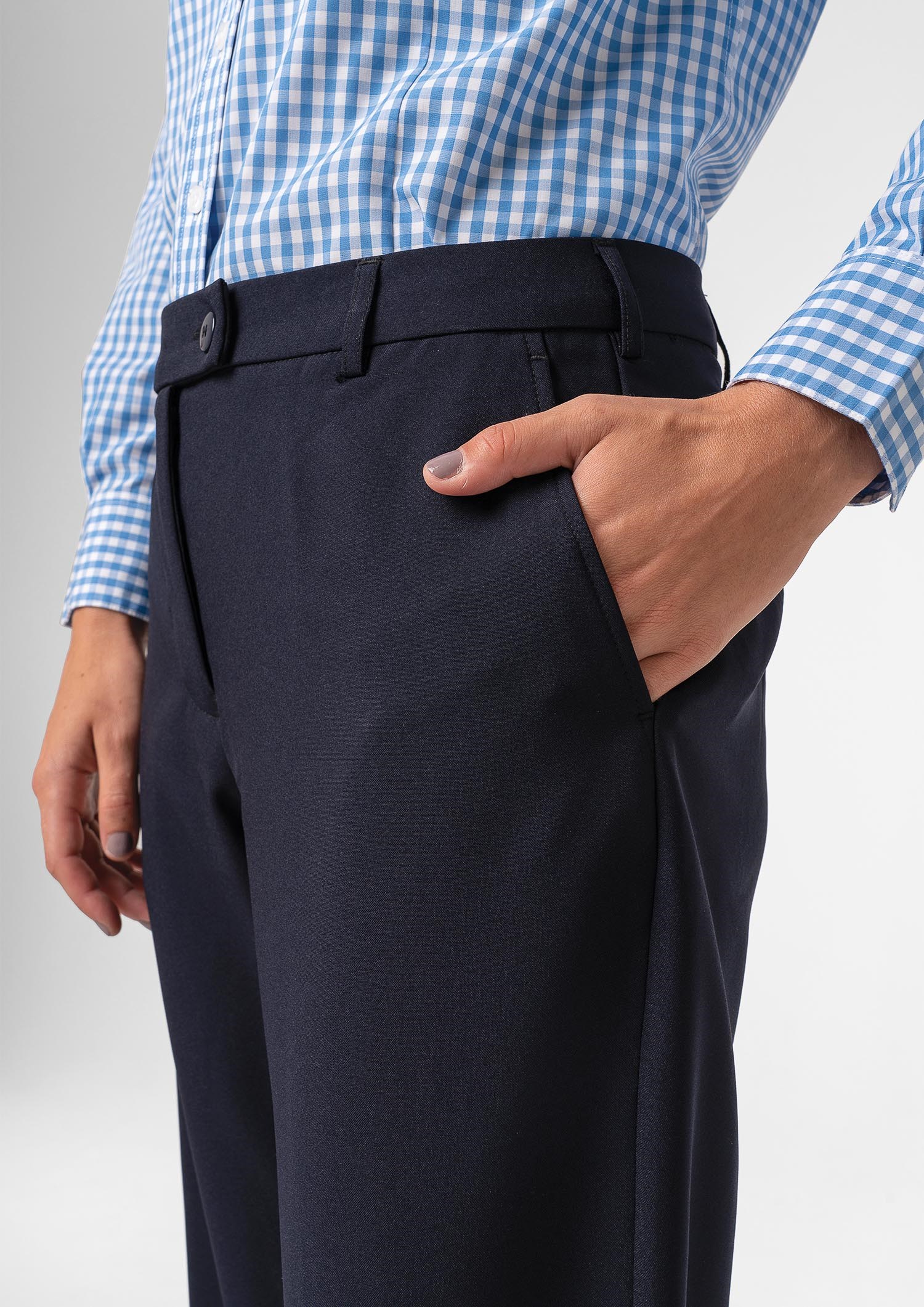 Soft Suiting Women's Flat Front Pant - navy