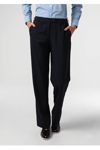Soft Suiting Women's Flat Front Pant - navy