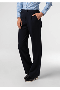 Soft Suiting Women's Flat Front Pant - navy