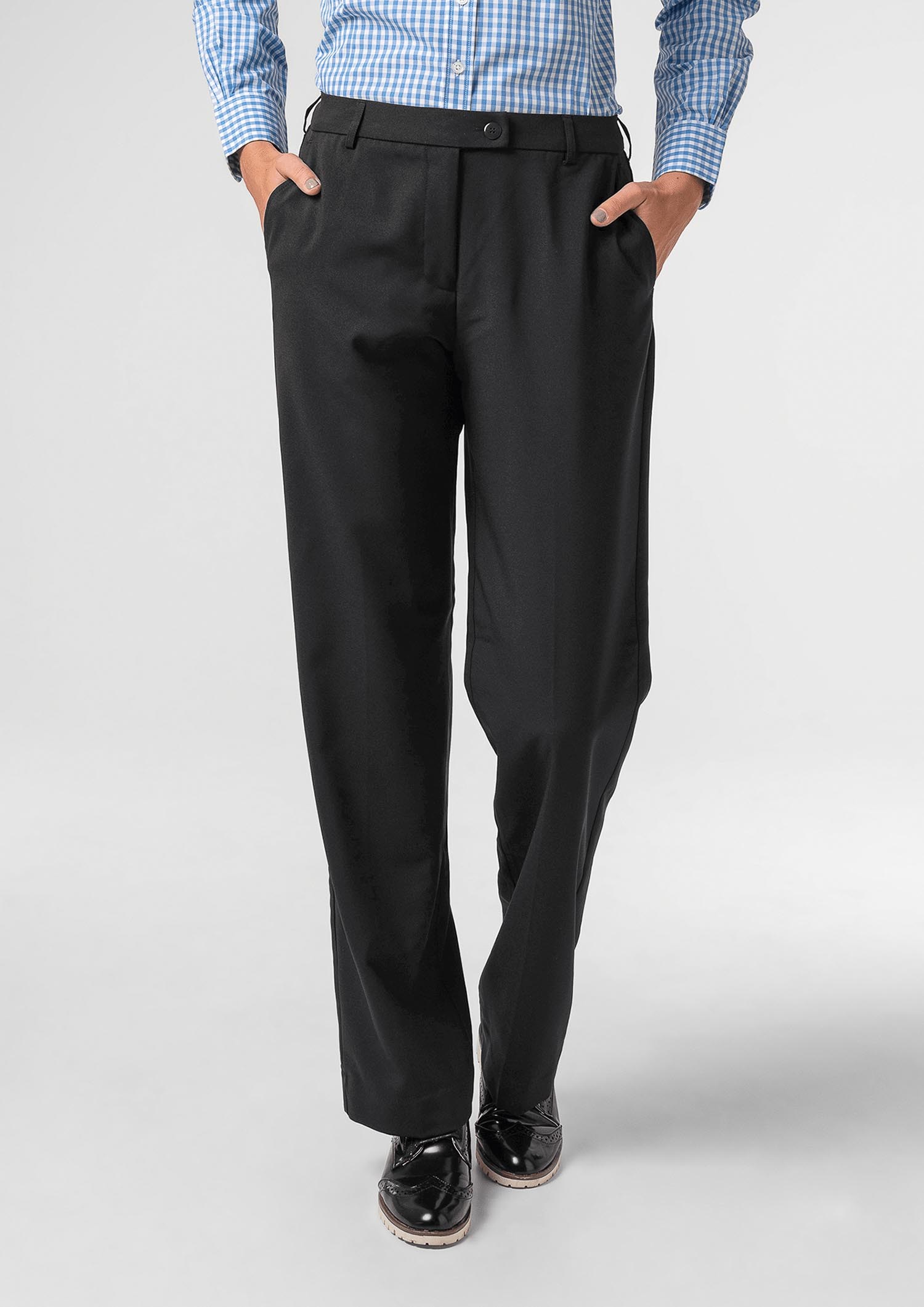 Soft Suiting Women's Flat Front Pant - black