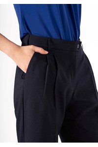Soft Suiting Women's Twin Pleat Pant - navy