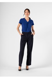 Soft Suiting Women's Twin Pleat Pant - navy