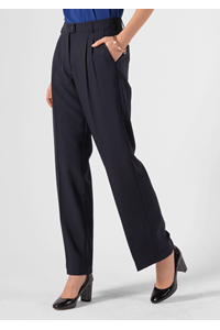 Soft Suiting Women's Twin Pleat Pant - navy