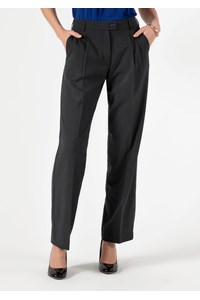 Soft Suiting Women's Twin Pleat Pant - black
