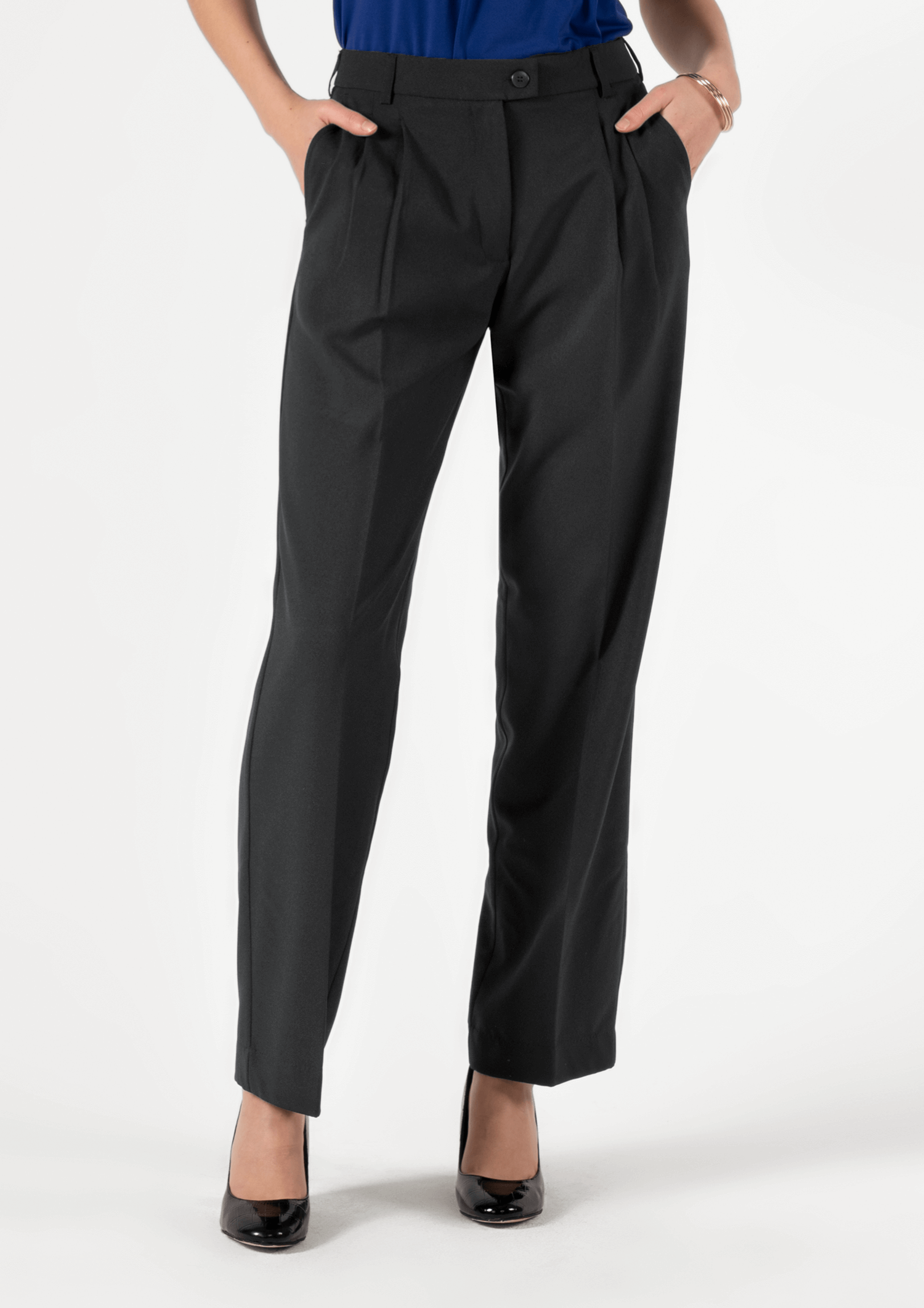 Soft Suiting Women's Twin Pleat Pant - black