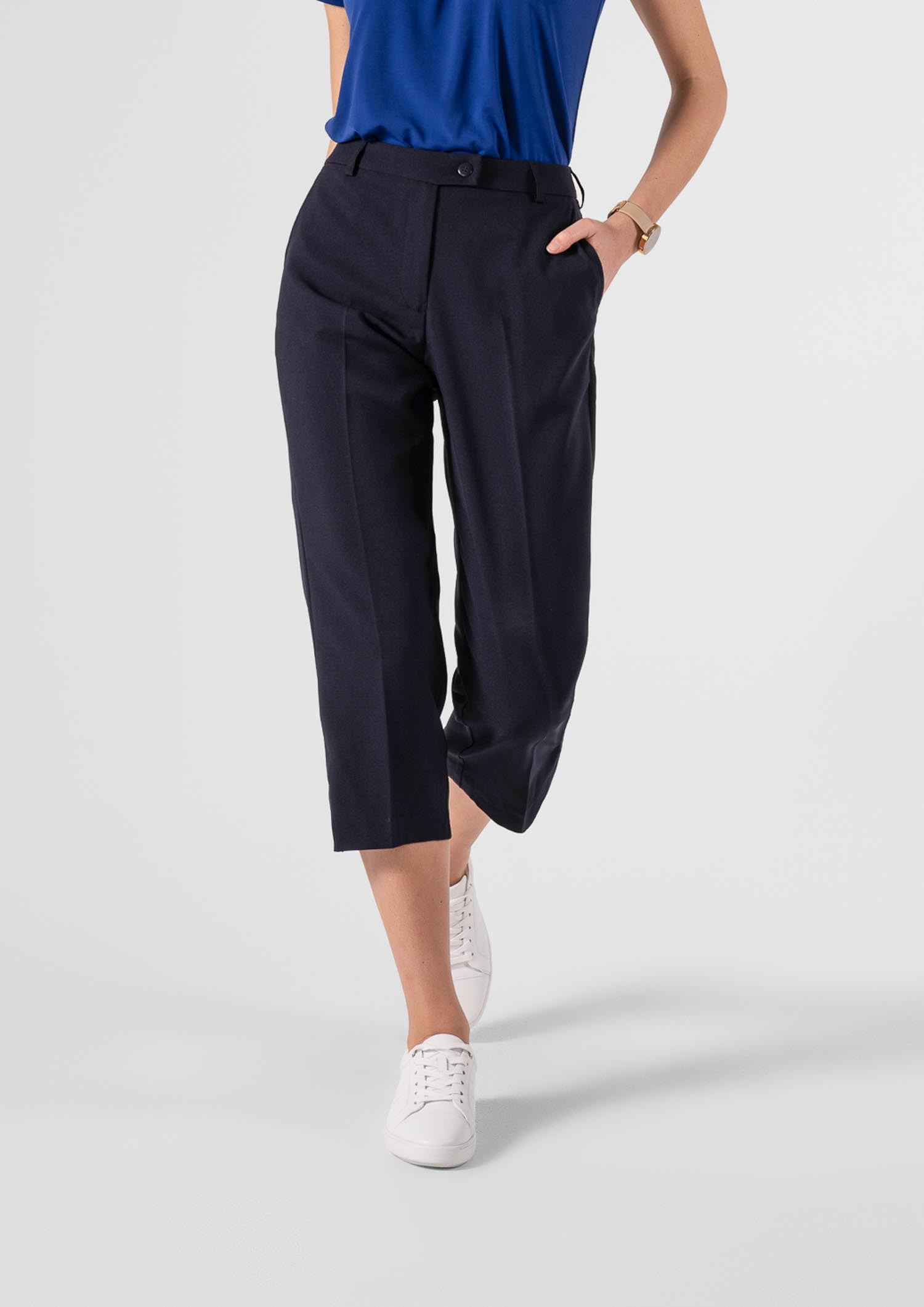 Soft Suiting Women's Crop Pant - navy