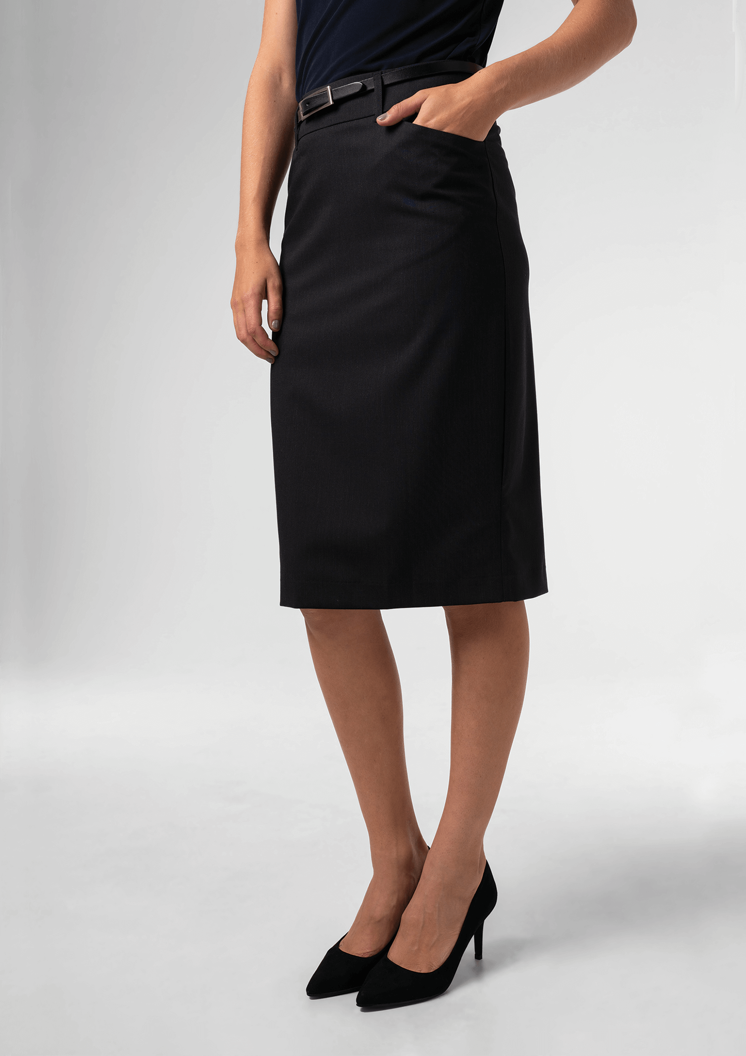 Julia 68cm Straight Skirt - charcoal